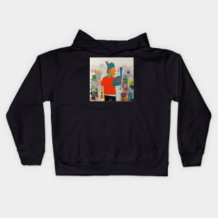 Man in abstract style Kids Hoodie